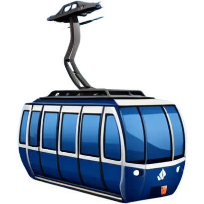 create a cablecar emoji in winter with the logo of Bergbahnen Adelboden Lenk. make it navy dark blue. and add the words: Lenk  emoji