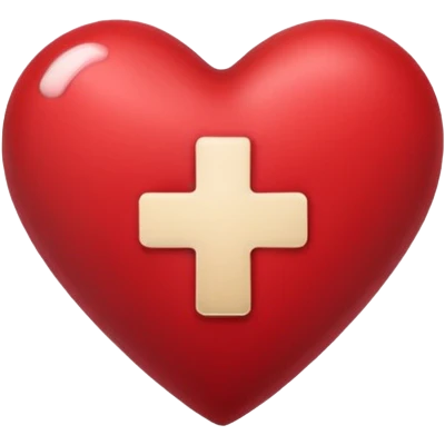 a dark red heart glued together with a Band-aid emoji