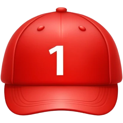 empty red cap with number “1” on it emoji