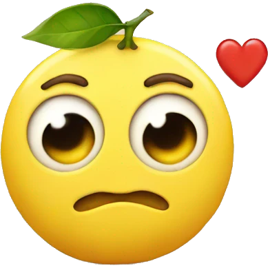 A lemon with heart happy eyes emoji