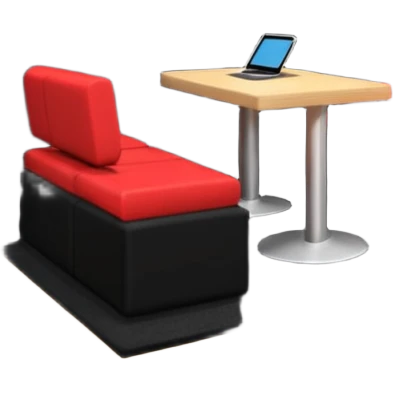 Red and black soundproof recording studio booth room emoji