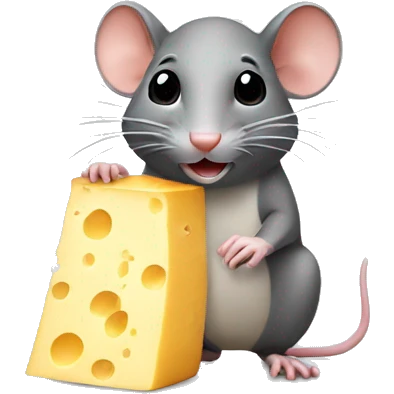 Rat with cheese emoji