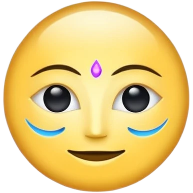 Create a minimal glowing emoji symbol of pure consciousness (Chetna) and formless God. Abstract divine energy, radiant light, infinity aura, cosmic spiritual vibe. No human form. Golden, blue, violet glow. Clean modern emoji style. emoji