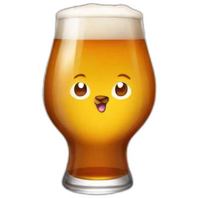 Chat roux avec une bière emoji
