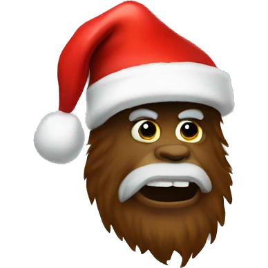 Santa hat on bigfoot emoji