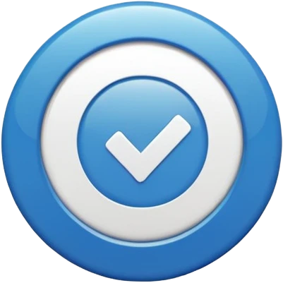 verified badge emoji, circular, blue, white check, no text emoji