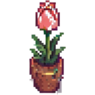 tulip, pixel art style emoji