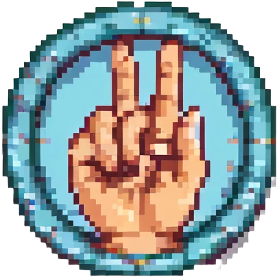 hand gesture representing 'ok', thumb and index finger forming a circle, pixel art style emoji