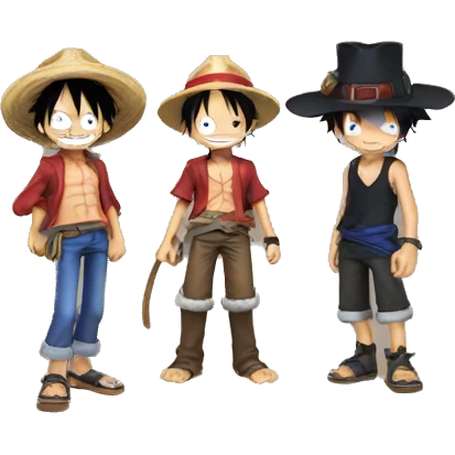 emoji de luffy, ace y sabo emoji
