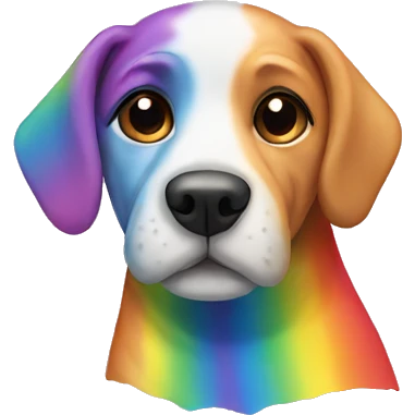 Dog on rainbow emoji