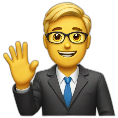 guy Geek waves his hand emoji