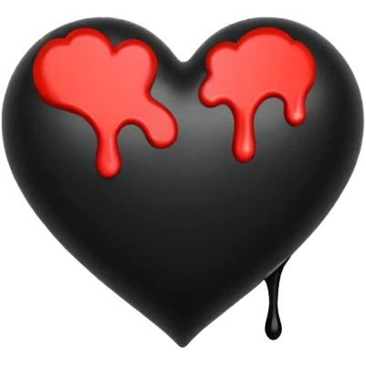 black ink heart emoji, blob, isolated on white background, grunge, like pen stroke, flat emoji