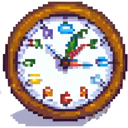 clock emoji, pixel art style, retro, clear face emoji