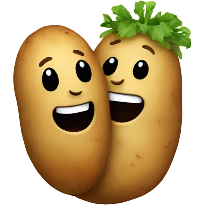 Two potatoes hugging  emoji