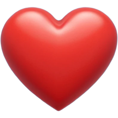 Un icono 3D de un corazón rojo brillante, estilo minimalista y moderno, textura suave y plástica (estilo claymorphism), iluminación de estudio con reflejos suaves, renderizado hiperrealista en alta resolución (8k), sobre un fondo de color sólido y contrastante emoji