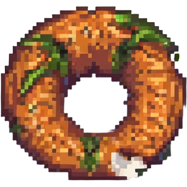 pixel art carrot bagel, vibrant colors, clear pixels emoji
