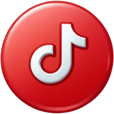 Crea la verificación de tik tok de color rojo  con un bien emoji