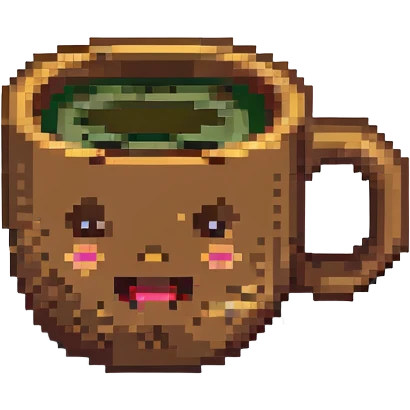 8-bit pixel art emoji,coffee in a coffee cup, no labels emoji