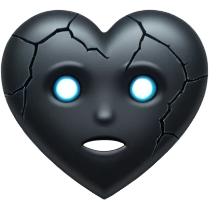 black heart with heavy cracks and dark aura emoji