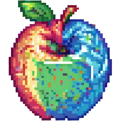 Rainbow colored apple emoji