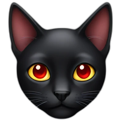 black cat with red eyes emoji