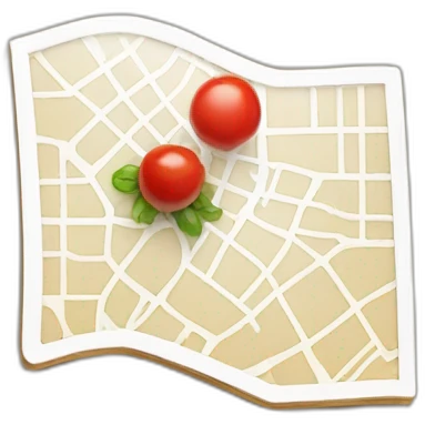 map marker shape, "food", white bg, w h 80% emoji