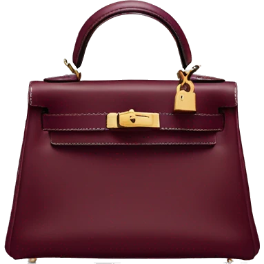 A Hermes mini Kelly bag in burgundy color  emoji