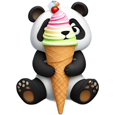 Panda eating ice cream emoji