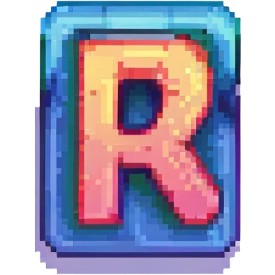 number 7, pixel art style, colorful gradient fill emoji