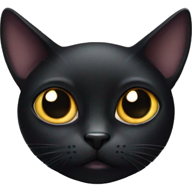 Black cat with big eyes  emoji