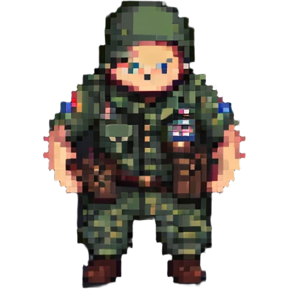 military man with crazy look emoji