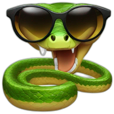 Snake with sunglasses  emoji