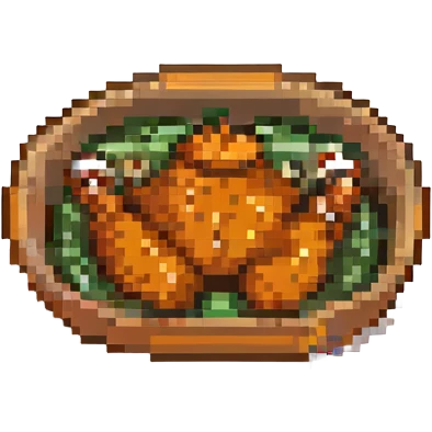 fried chicken, pixel art, simple shading, retro game vibe emoji