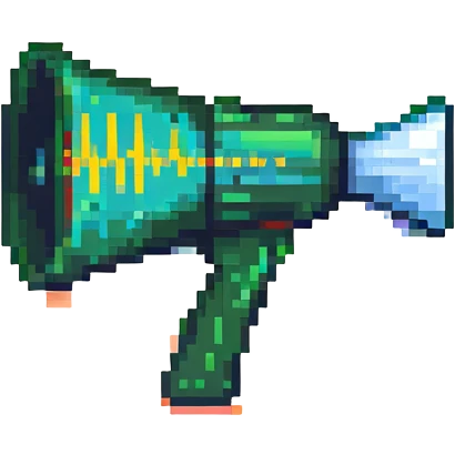 megaphone with sound waves pixel art emoji