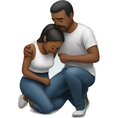 Man kneeling facing woman emoji