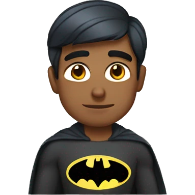 short haired indian pretending to be batman emoji