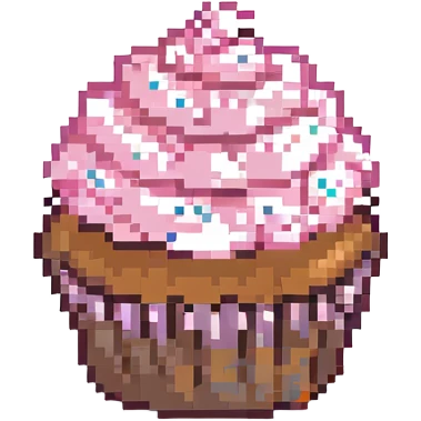 cupcake with pink icing emoji