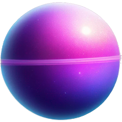 sparkly glittery blue purple and pink gradient planet with a cheesy saturn ring emoji