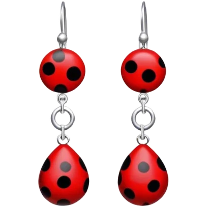 red earrings with black spots emoji