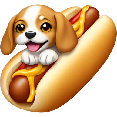 puppy inside hot dog bread emoji
