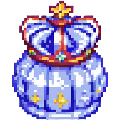 8-bit pixel art royal crown, silver, no jewels emoji