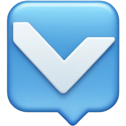 I want to make an verified emoji with an blue square and checkmark in it that is sideways emoji