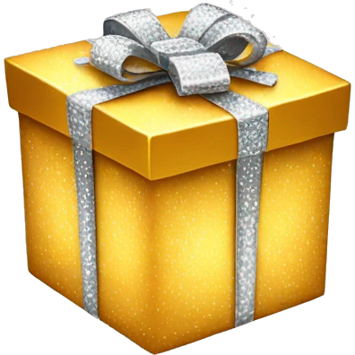 GIFTBOX Golden, with diamonds on it. emoji