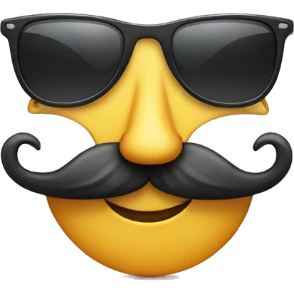 sunglasses smile with a mustache emoji