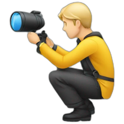 person crouching using a spy glass  emoji