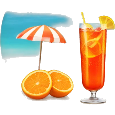 Aperol spritz on a beach  emoji