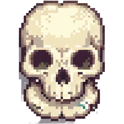 animated bone, bouncy and cute, pixel art style emoji