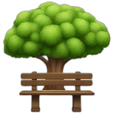 bench and tree emoji