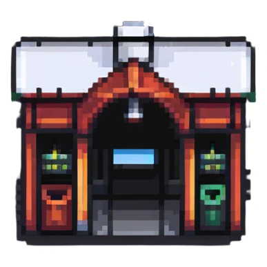 tiny simple train station icon, modern colors, minimal details, small size sticker