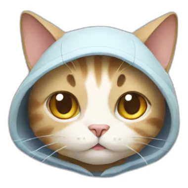 cat wearing hody sticker